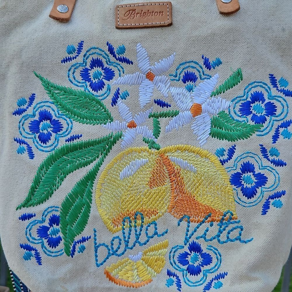 Bella Vita Embroidered Medium Messenger Bag - Picture 4 of 12